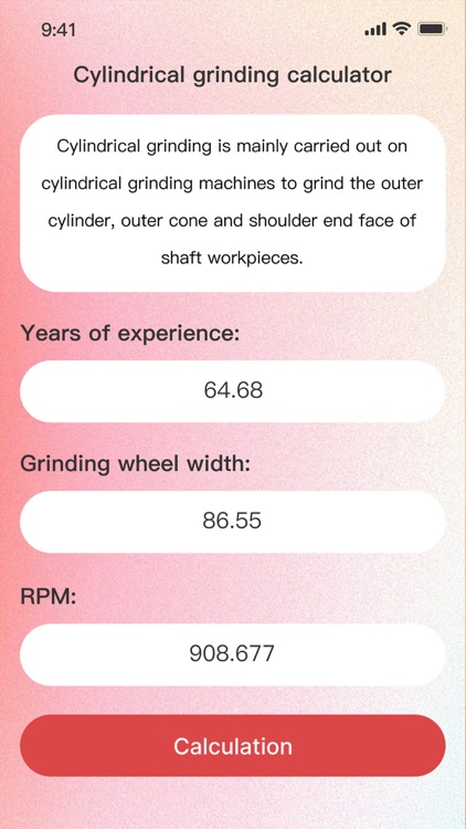 Cylindrical Grinding Calc