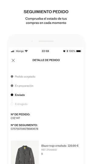 Captura de pantalla de MANGO - Online Fashion en iPhone 8