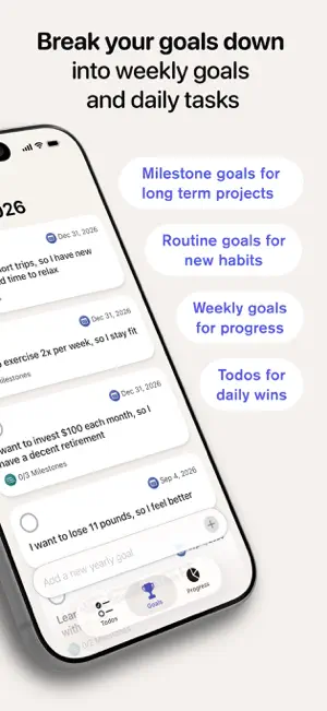 Jory: Goal Tracker & Planner screenshot 2