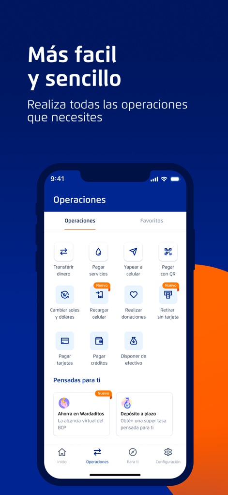 Banca Móvil BCP - This powerful tool streamlines financial tasks, offering a comprehensive grid of options from "Transferir dinero" to specialized services like "Retirar sin tarjeta".