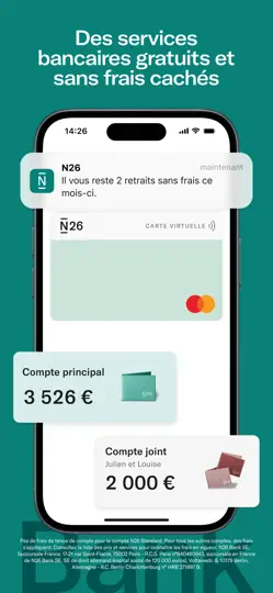 Capture d'écran de N26 — La Banque Qu'on Adore sur iPhone 3