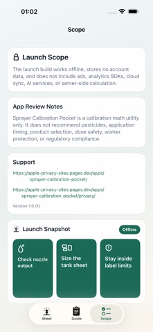 Sprayer Calibration Pocket Screenshot 5 of 5