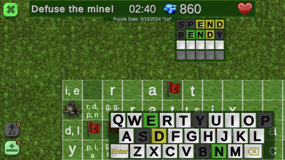 #2. MineSwordle (iOS) 由: Raging Pygmy Goat Games LLC