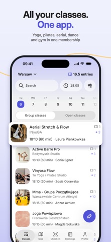 BodyVibes: Classes in One App iPhone screenshot 1