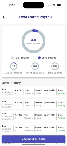 E-Workforce Employee Portal screenshot