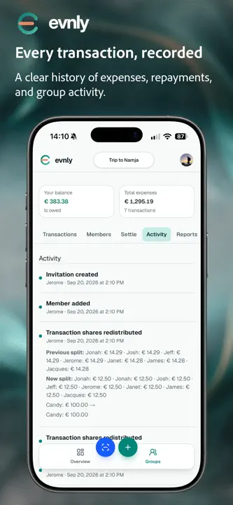 evnly: Group Expenses screenshot 4