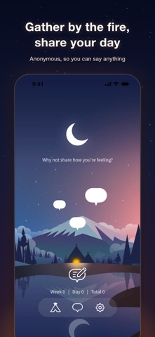 Bonfire: Anonymous Cozy Diary app screenshot