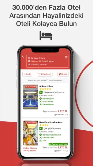 Obilet: Otel Uçak Otobüs Araç iPhone Ekran Görüntüsü 5