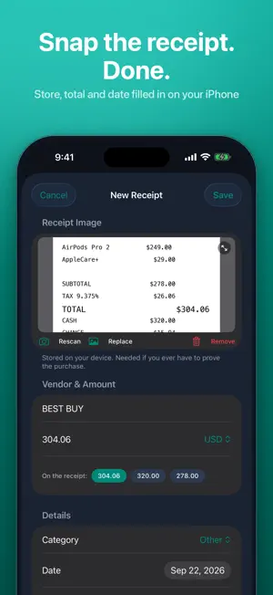 Warranty Tracker — Receiply screenshot 2