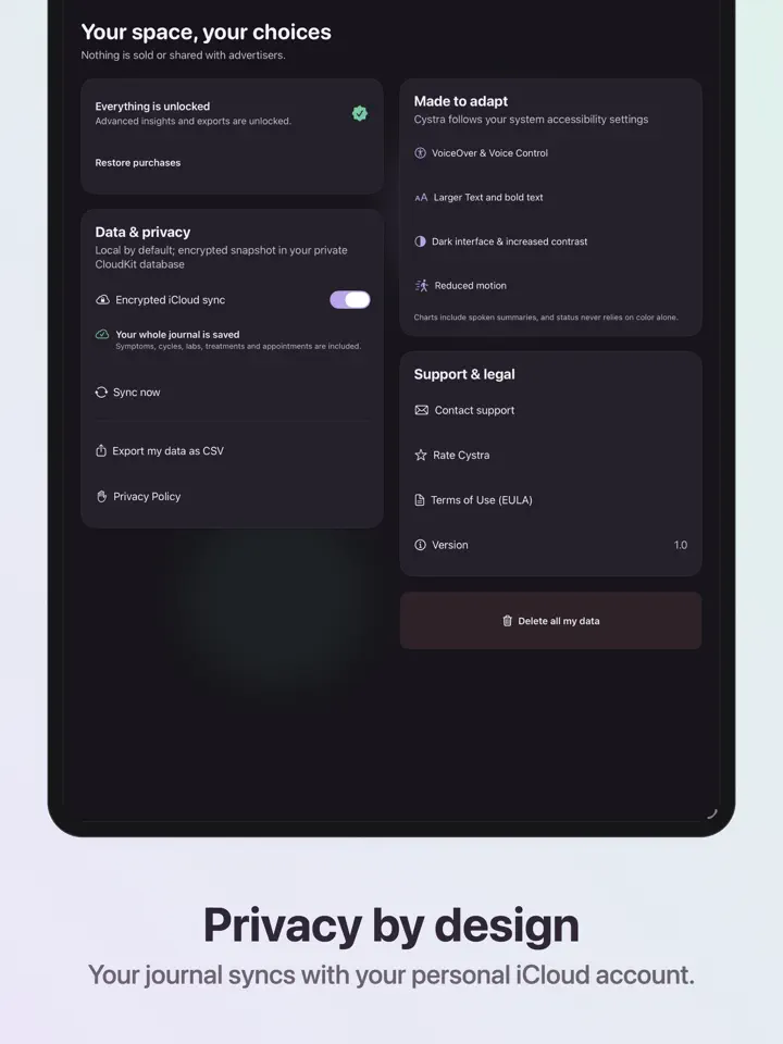 Cystra on iPad: screenshot 7 of 7