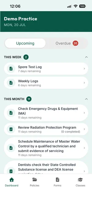 DOC4NE Dental Compliance screenshot 1