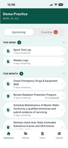 DOC4NE Dental Compliance iPhone screenshot