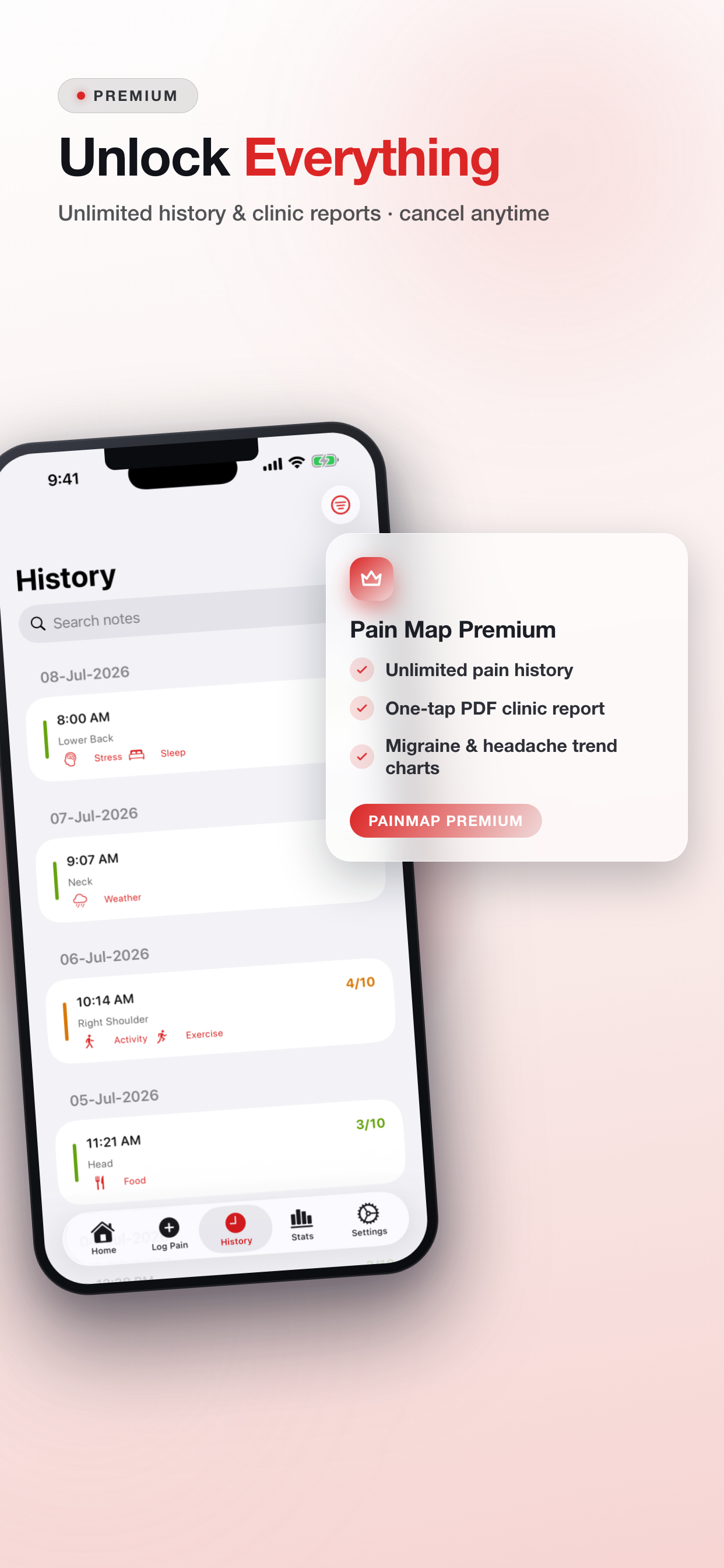 PainMap Body Pain Tracker screenshot 5