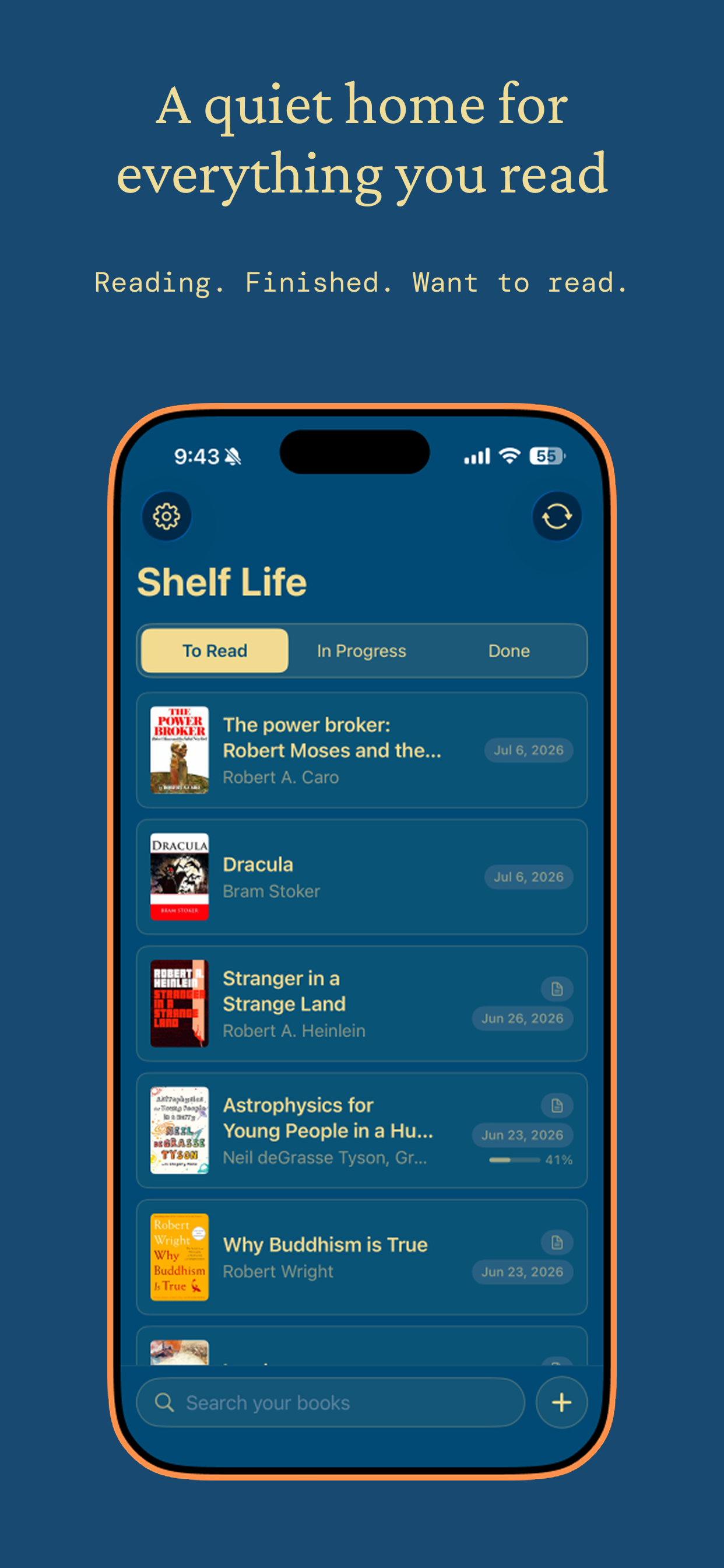 Shelf Life Book Tracker