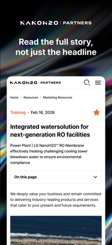 NanoH2O Partners iPhone screenshot