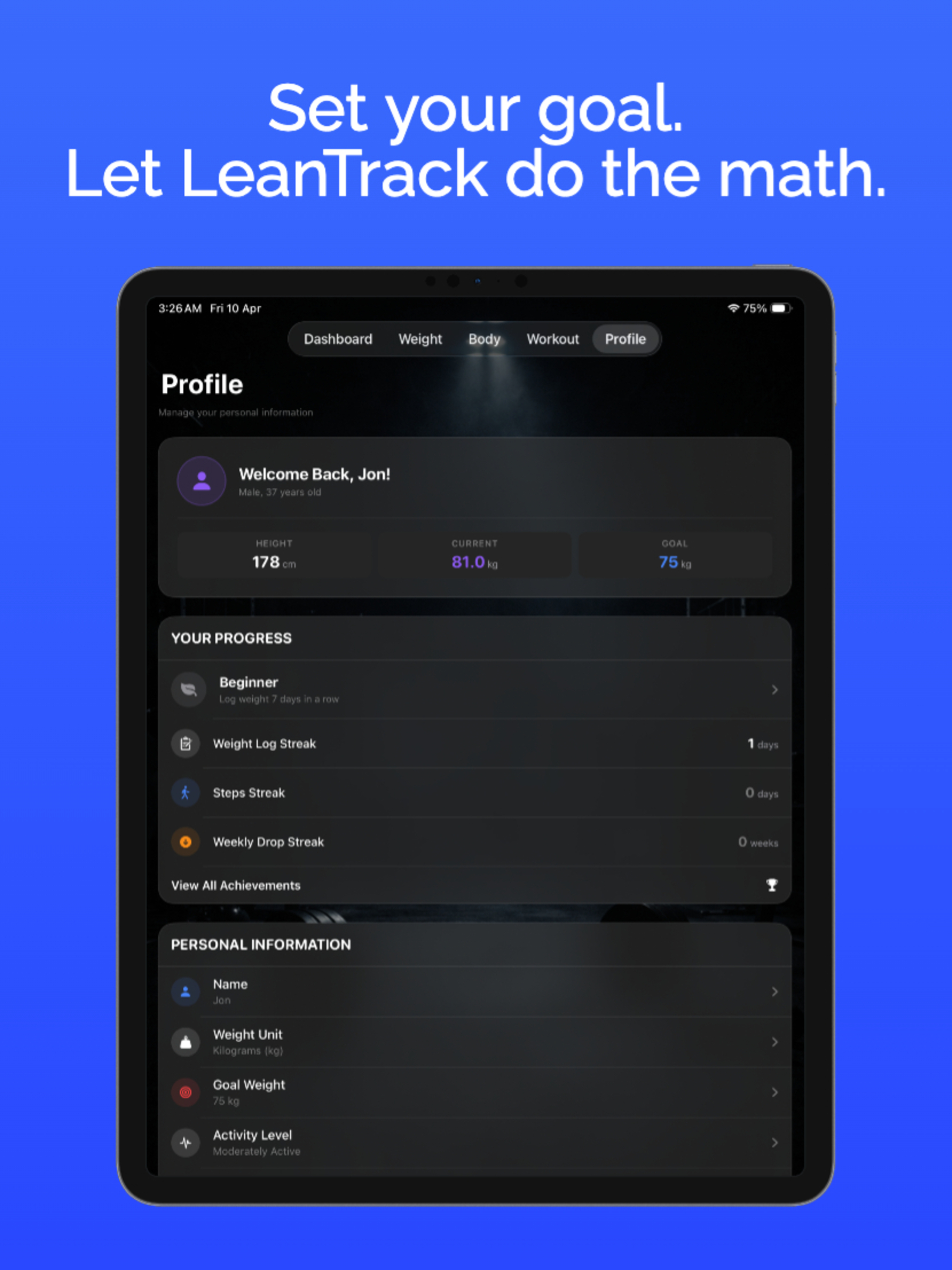 LeanTrack: Fat Loss Tracker