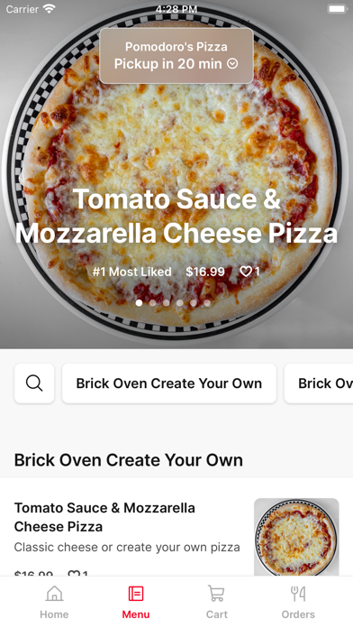 Pomodoro's Pizza iPhone screenshot 2 - Food & Drink app