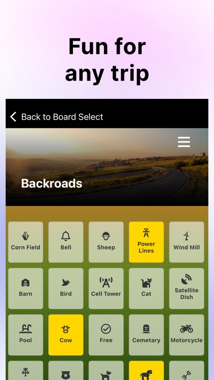 Travel Bingo - Road trip bingo