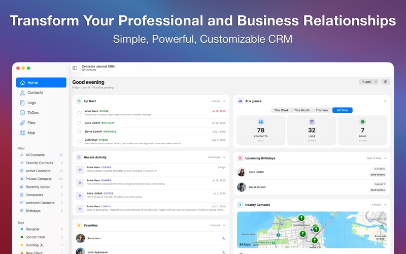 Screenshot #1 pour Contacts Journal CRM