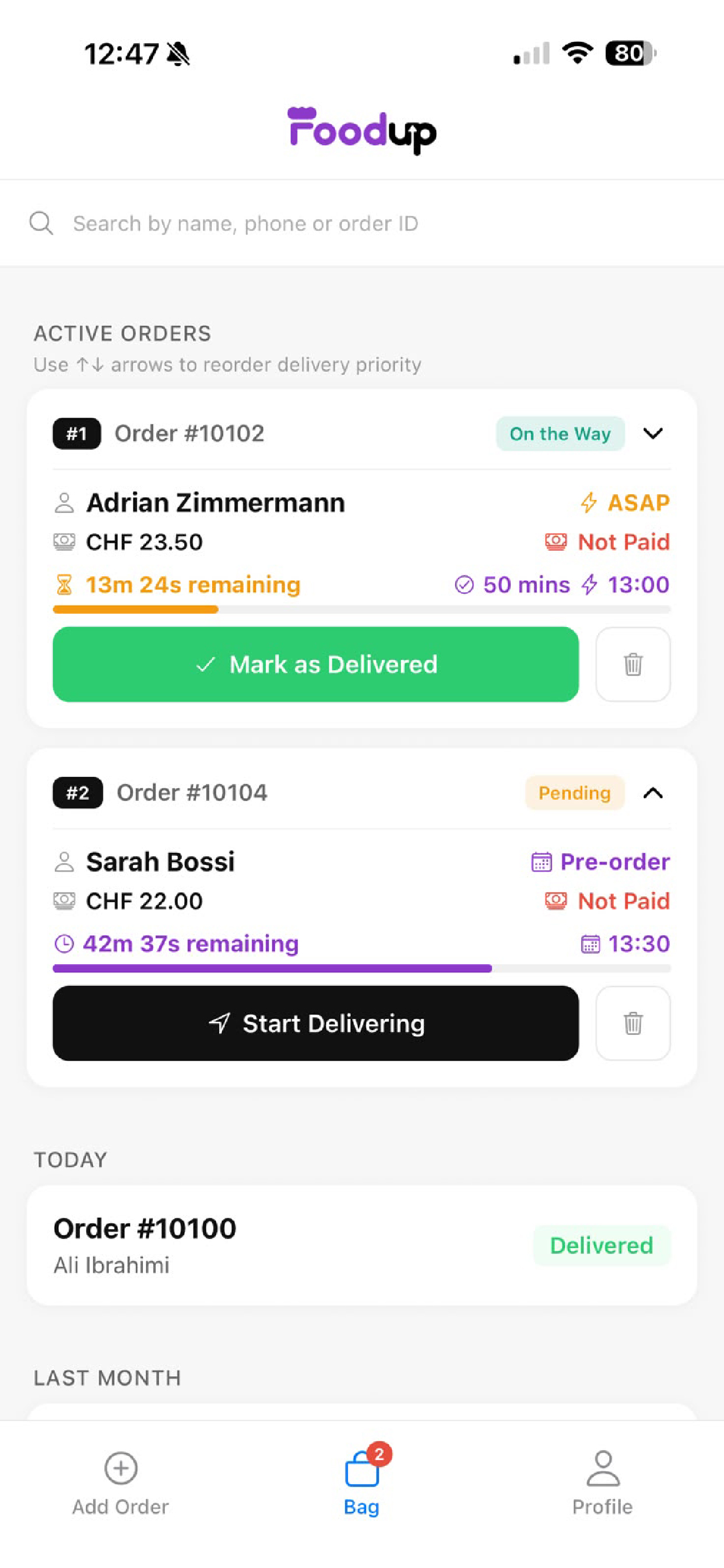 FoodUp Courier screenshot 3