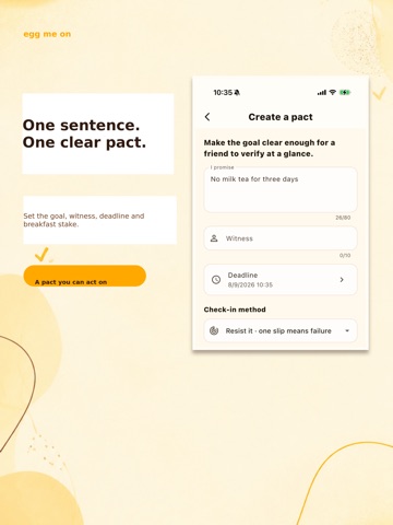 egg me on - bet on your habits iPad screenshot