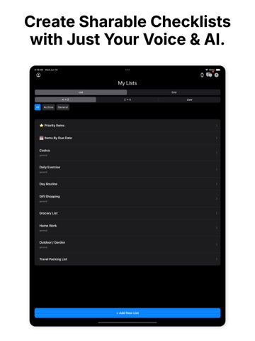 Checklist Genie - List & To Do iPad screenshot