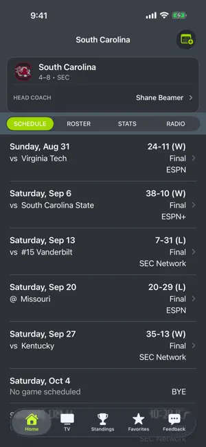 South Carolina Football App screenshot 1