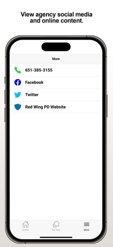 Red Wing PD iPhone screenshot
