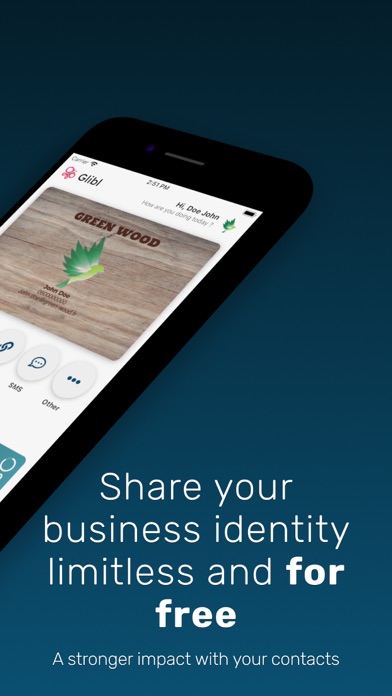 Glibl - Business card Screenshot