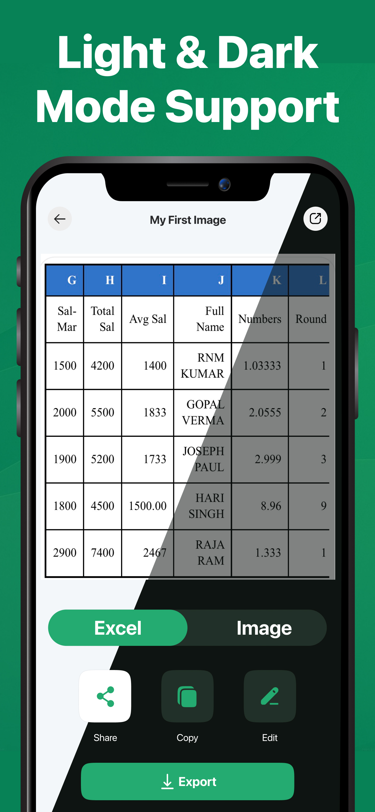Image to Excel Converter