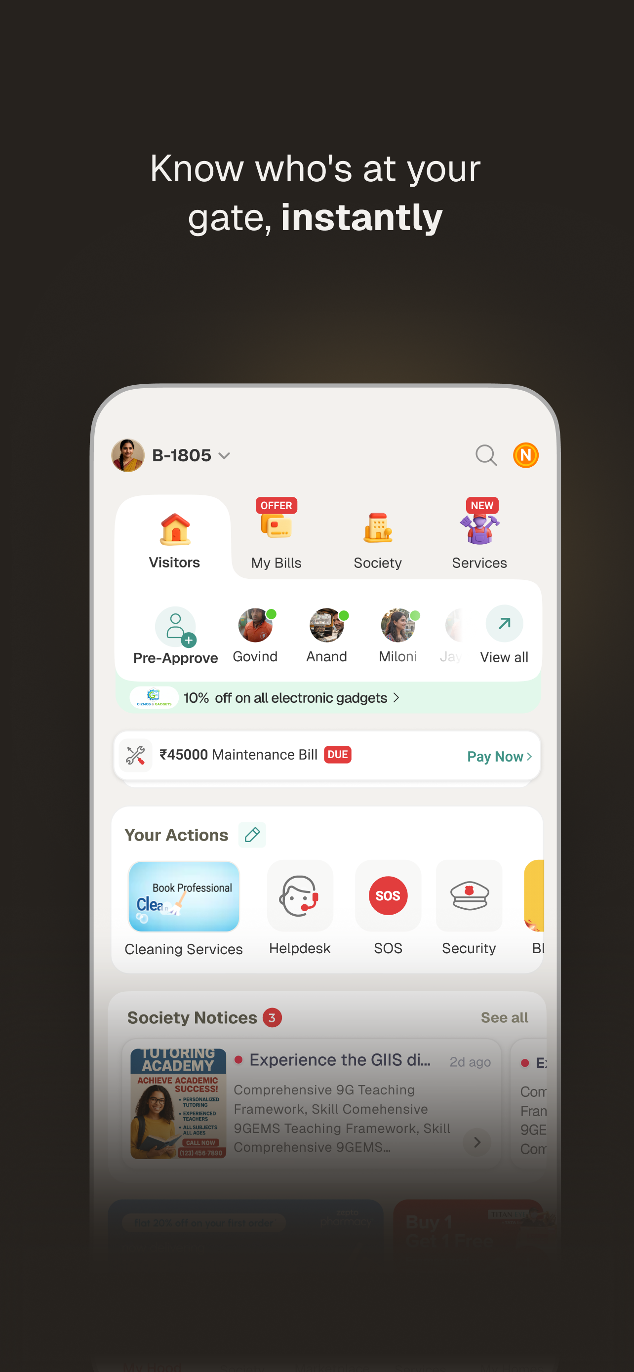 NoBrokerHood - Manage Visitors