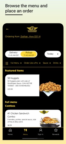 Goldfingers Tenders & Wings iPhone screenshot