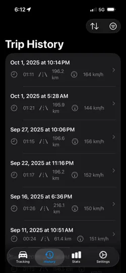 Screenshot von Speed-Tracker auf dem iPhone 4