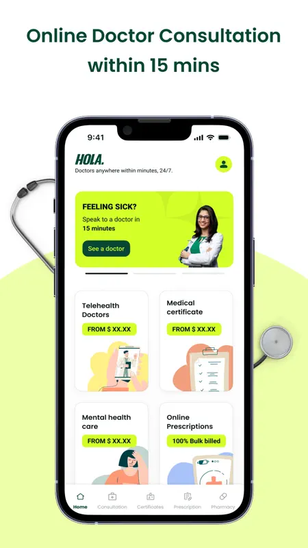Hola: GP Telehealth in 15 mins screenshot 1 of 6