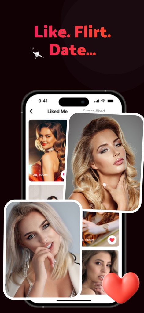Cougar Dating App - CougarD - Users can easily view overlays of potential matches who have expressed interest, complete with distance information on profiles, streamlining the connection process.
