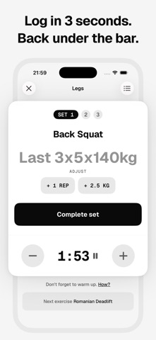 Unit: Gym Workout Log iPhone screenshot