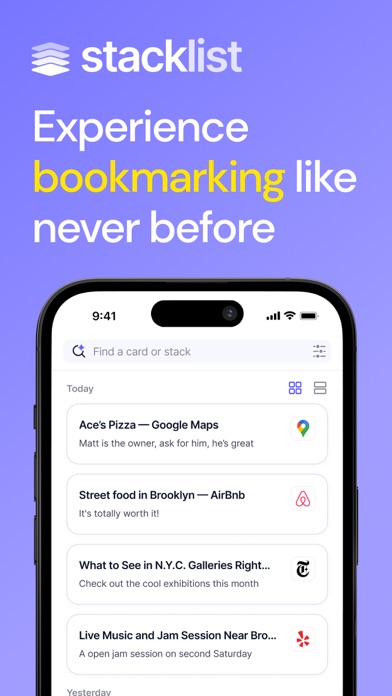 Stacklist App Screenshot