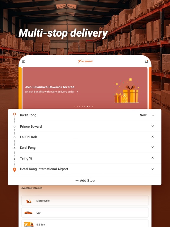 Lalamove - Fast & Affordable iPad screenshot 5 - Travel app