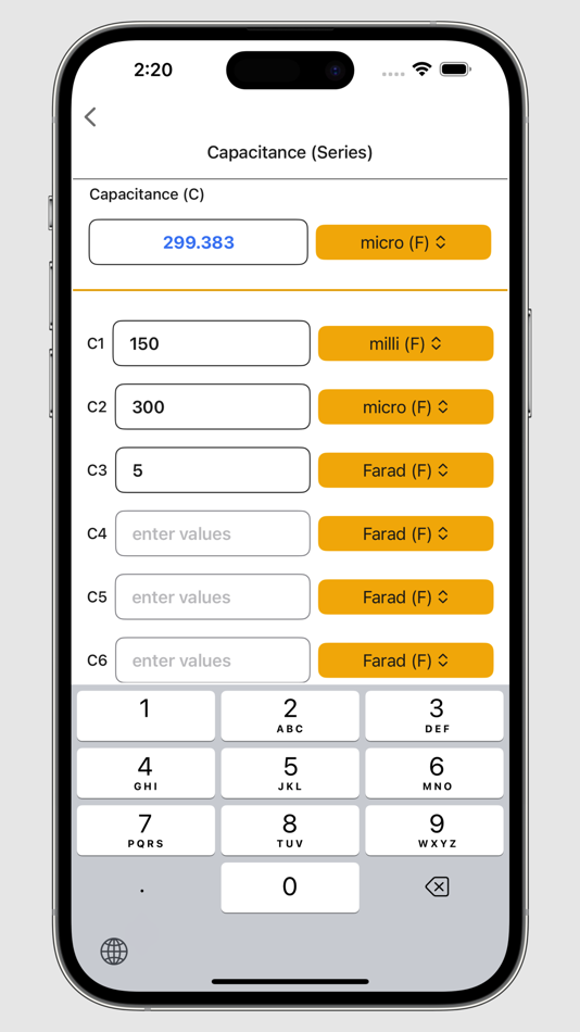 #5. Electrical Series Calculator (iOS) Podle: V PUGAZHENTHI