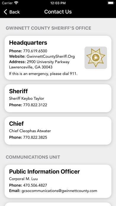 Gwinnett County Sheriff Office Screenshot