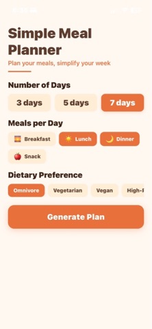 Simple Meal Planner (697f36) Screenshot 1 of 4