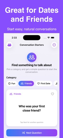 Conversation Starter Questions iPhone screenshot