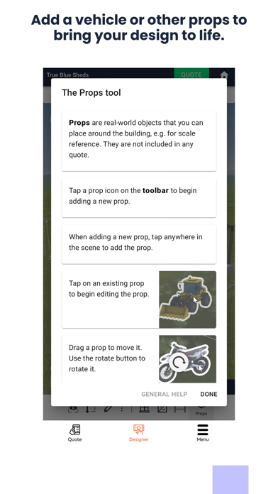 True Blue Sheds, Shed Designer Screenshot