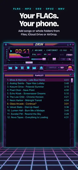 Orin: Retro MP3 & FLAC Player screenshot 3