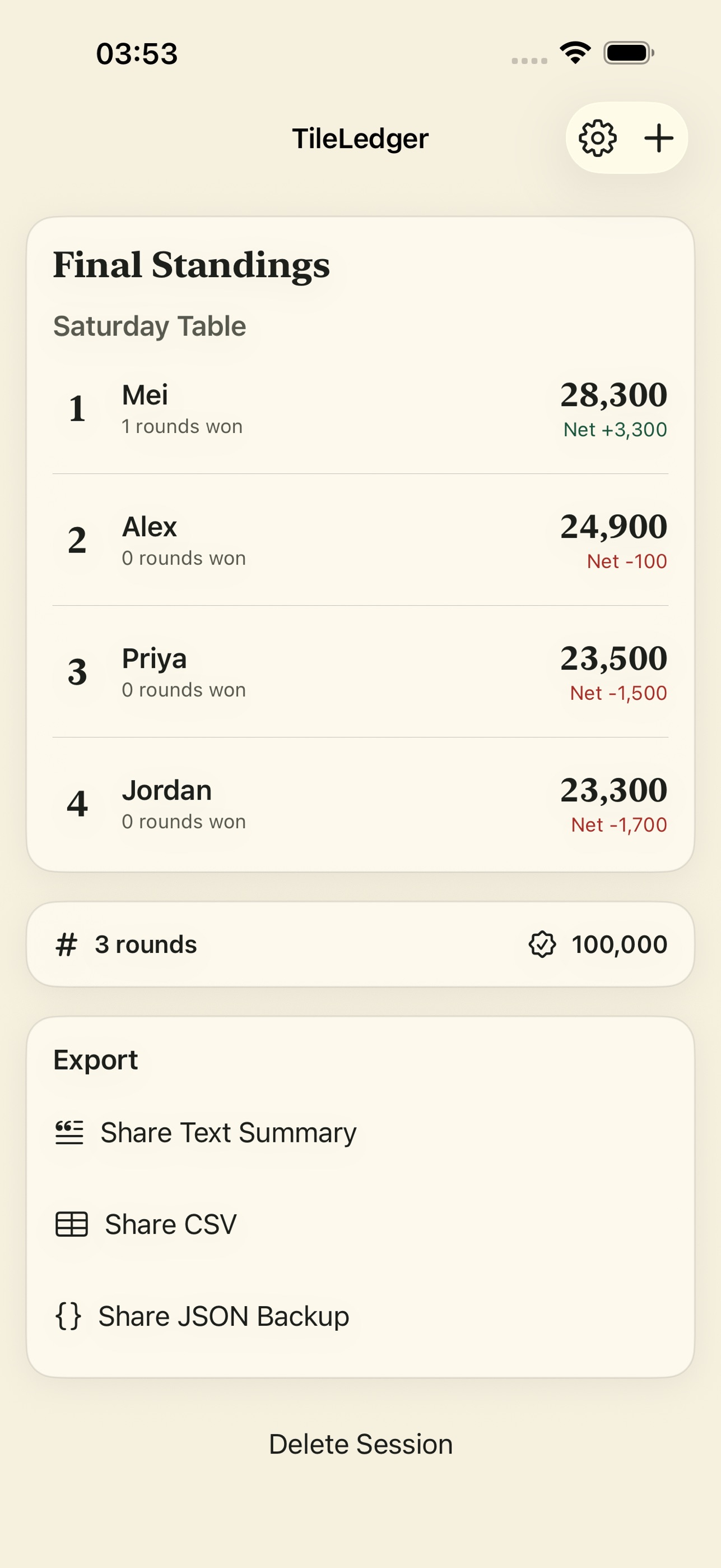 Screenshot 5 of TileLedger Mahjong Score