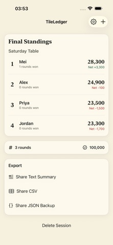 TileLedger Mahjong Score screenshot 5