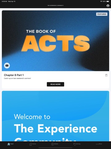 The Experience Community iPad screenshot
