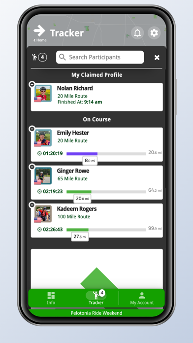 Pelotonia Tracker Screenshot