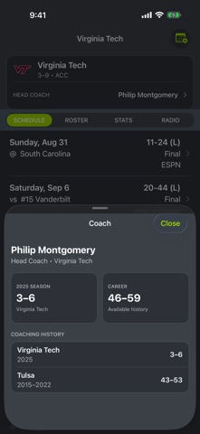 Virginia Tech Football iPhone screenshot