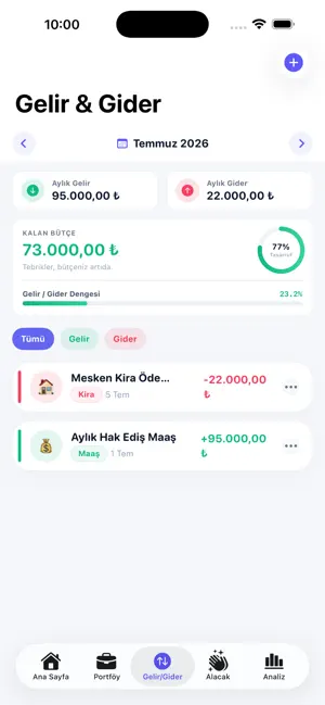 Finansim: Portföy ve Gider screenshot 3